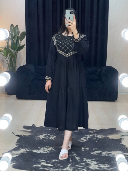 مانتو پیراهنی چین دار oak کد 1082