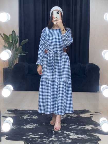 مانتو پیراهنی کمربند چرم کد 11129