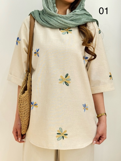 تونیک گلدوزی شافل کد 12351