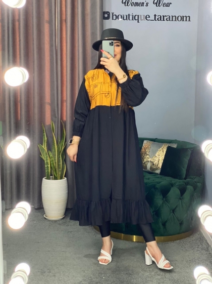 مانتو مدل ترکیبی گلدوزی شده کد 194