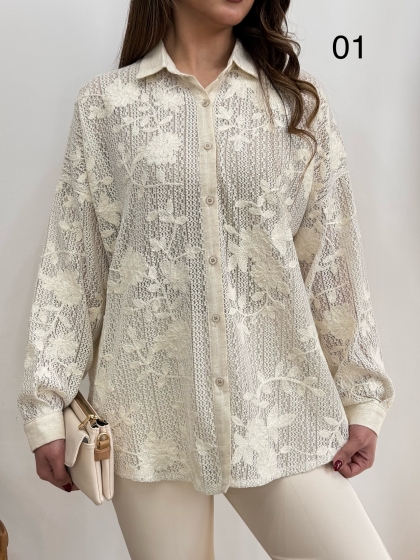 شومیز گیپور ترک  دلارام کد 12659