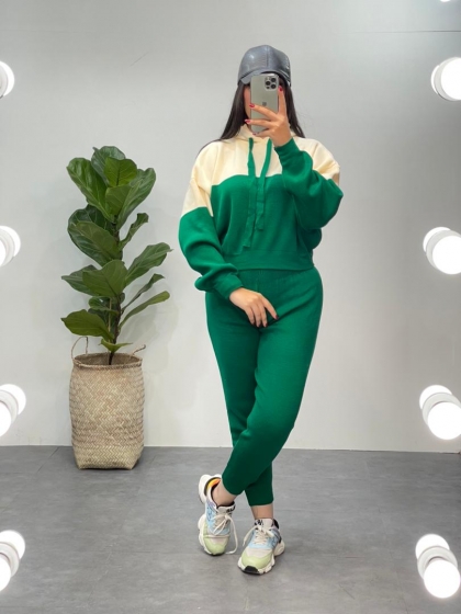 ست کراپ و شلوار بافت کد 11264