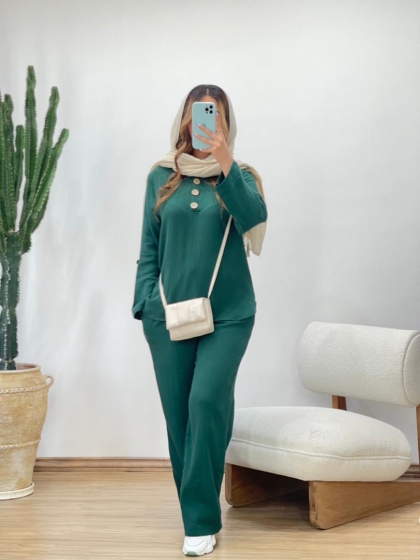 ست تونیک و شلوار دبل فیس مروارید کد 11820