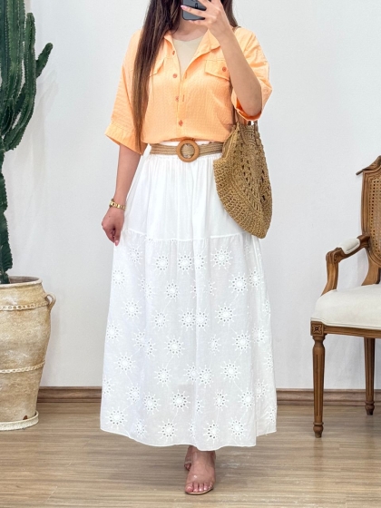 دامن خامه دوزی آستردار ترک کد 12539