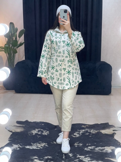 شومیز مانتویی گندم کد 895