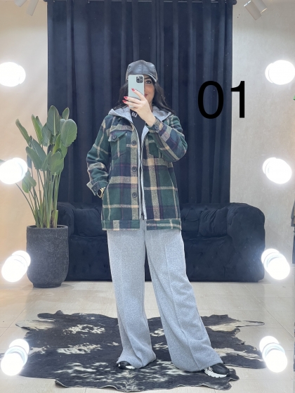 پالتو چارخونه ترکیبی با دورس کد 648