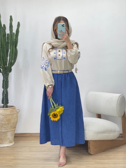 شومیز و دامن گلدوزی پروانه کد 11861