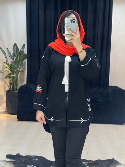 مانتو لینن گلدوزی پشت پیله کد 1144