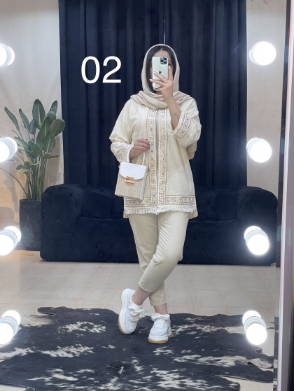 مانتو کتی پولک دوزی پایین ریش کد 1170