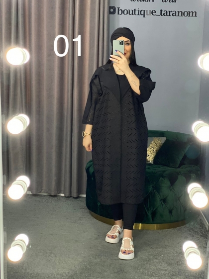 مانتو سوزن دوزی جلو باز کد 504