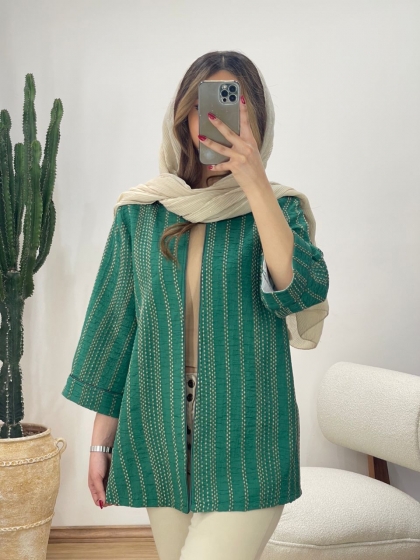 مانتو کتی مغزی دوزی  کد 11681