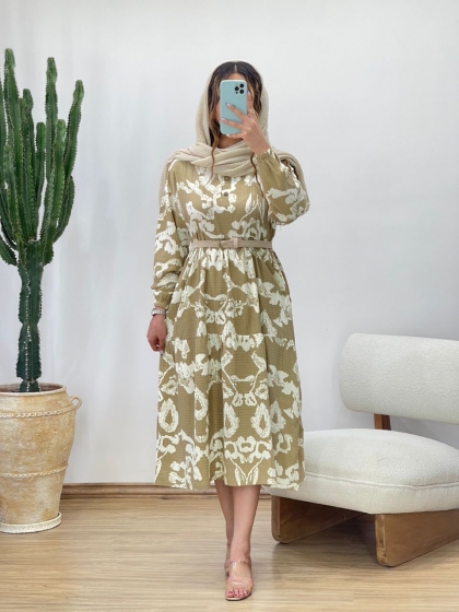 مانتو پیراهنی طرحدار کد 11770