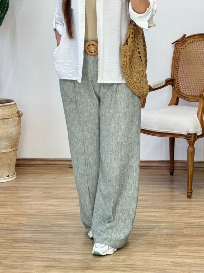 شلوار بگ لینن کد 12483