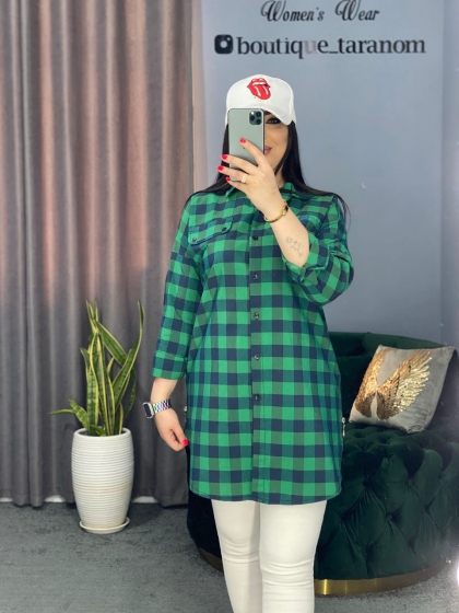 مانتو چهارخونه بغل زیپ کد 306