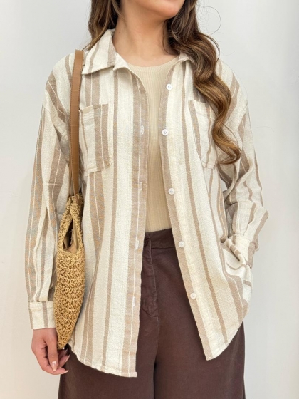 شومیز مانتویی راه راه کد 12349