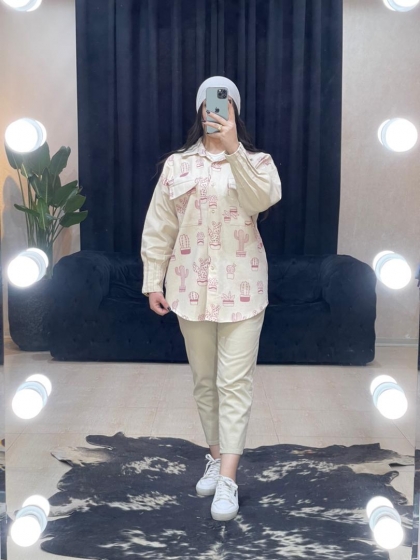 شومیز مانتویی کاکتوس ترک