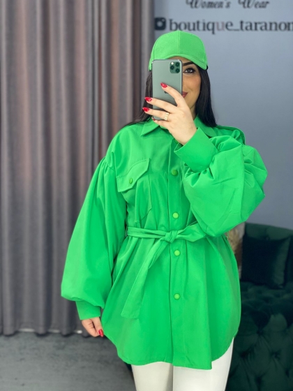 شومیز مانتویی استین پفی کد 413