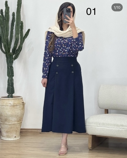 شومیز و دامن گلبهار کد 12421