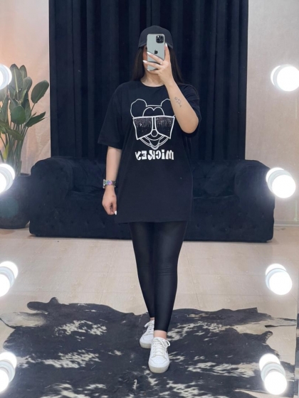 تیشرت لانگ میکی نگین دار کد 982