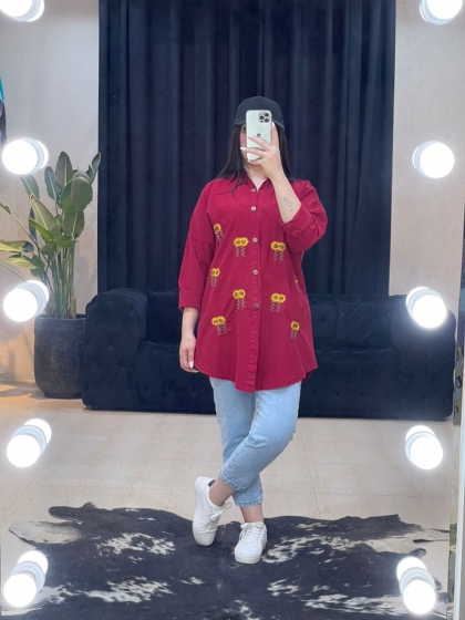 شومیز مانتویی آفتابگردون کد 1079