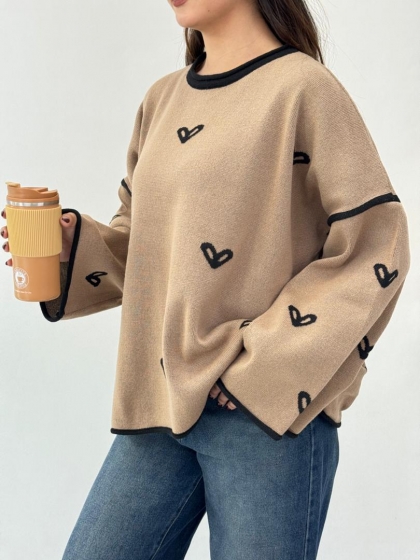 پلیور طرح قلب کد 12814