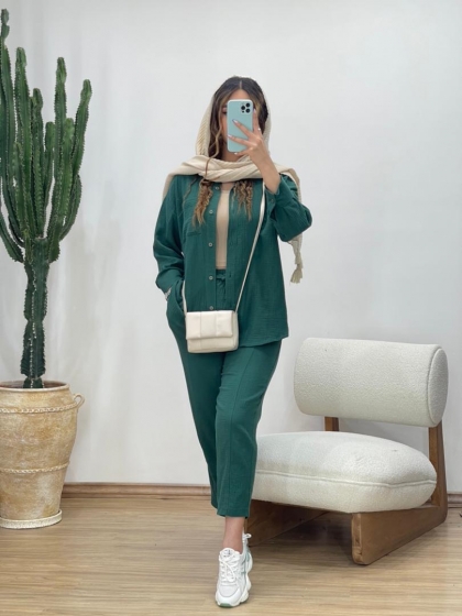 ست شومیز و شلوار دبل فیس کد 11789