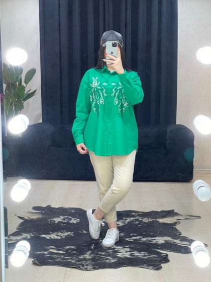 شومیز مانتویی گلدوزی کد 780