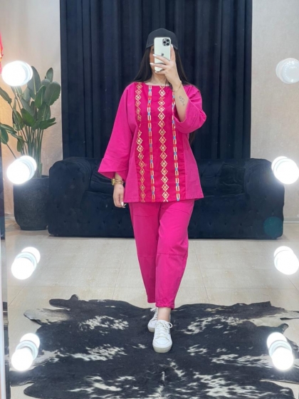 ست تونیک و شلوار خرجکار هندی کد 991