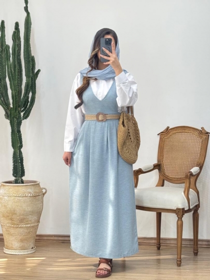 ست شومیز و سارافون و کمربند کد 12694