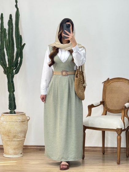 شومیز و سارافون و کمربند کد 12452