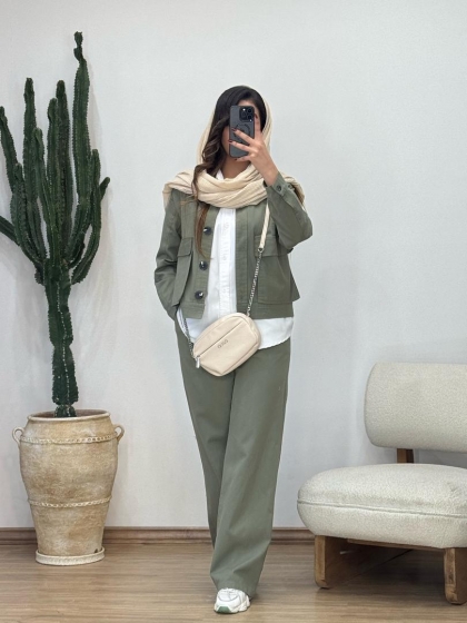 ست کت و شلوار کتان زارا کد 12362