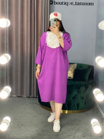 مانتو یقه سوزن دوزی کد 441