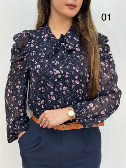 شومیز یقه گره ای نجوم کد 12541