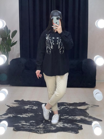 شومیز مانتویی گلدوزی شده کد 904