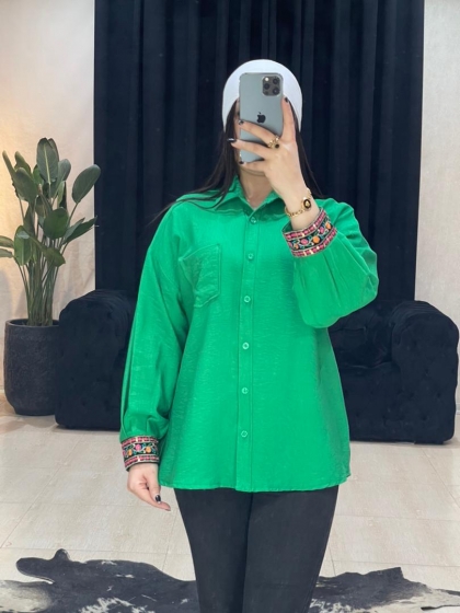 شومیز آستین سوزن دوزی کد 886