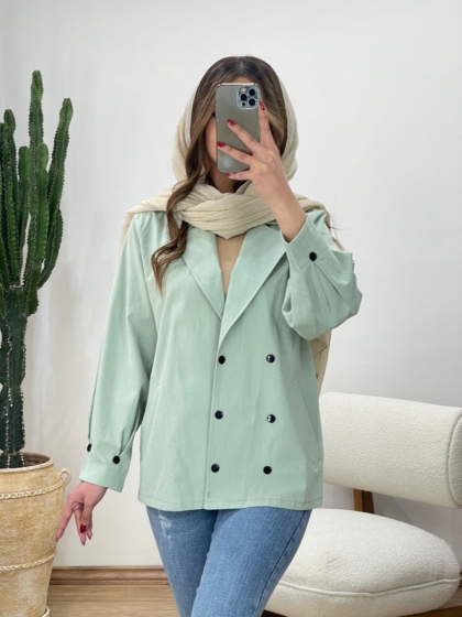 مانتو کتی شش دکمه لینن کد 11618