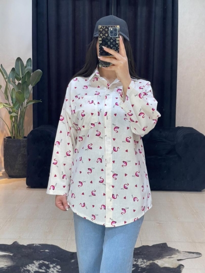 شومیز مانتویی فلامینگو کد 1036