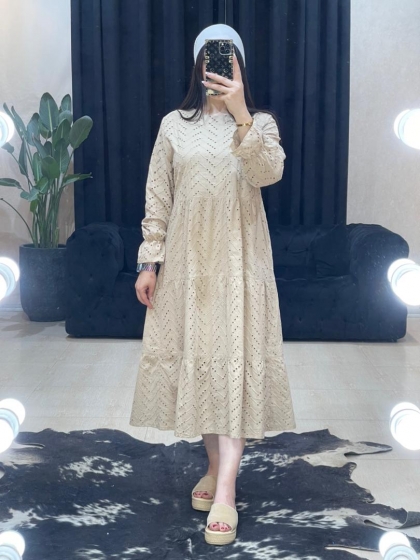 مانتو پیراهنی خامه دوزی کد 1021