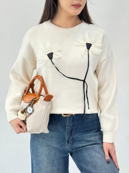 بافت ترک دو گل کد 12881