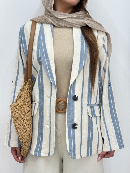 کت لینن راه راه کد 12369