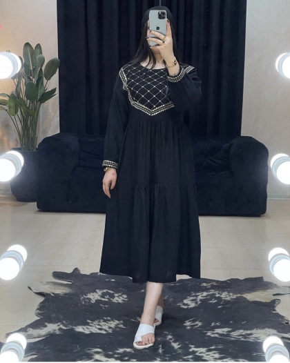 مانتو پیراهنی چین دار oak کد 1181