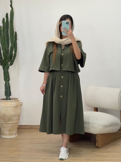 کت و سارافون  کتان گیتی کد 12138