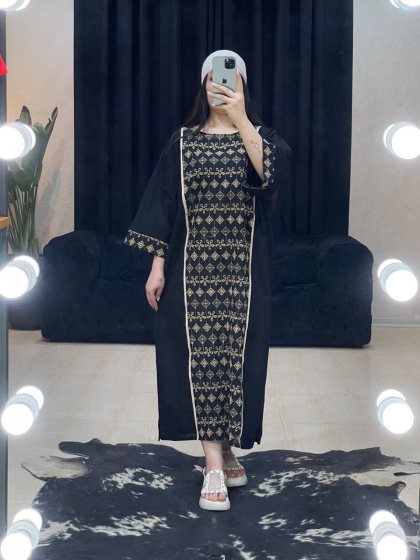 مانتو پیراهنی وسط خامه دوزی کد 921