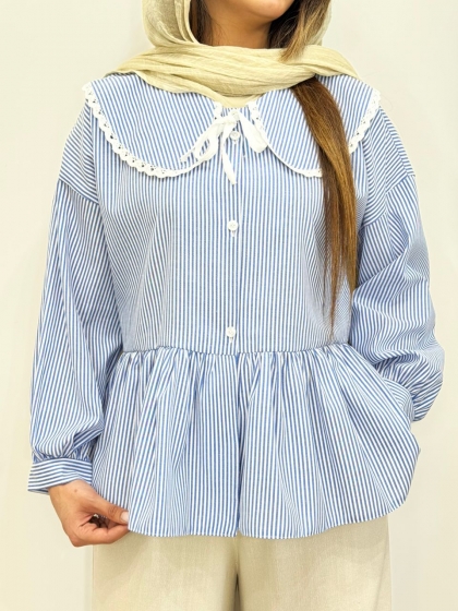 شومیز عروسکی راه راه کد 12472