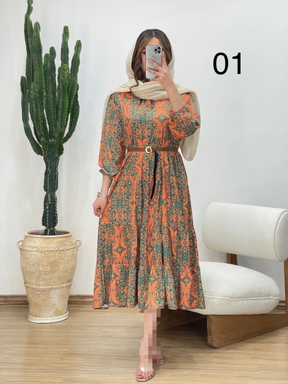 مانتو پیراهنی طرحدار ترک کد 11476